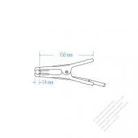 Booster Cord Metal Clip, 12/24 Voltage, 500~200 Ampere, 150mm (Front 14mm)