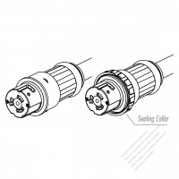 Marine Shore Twist Locking Waterproof Connector (NEMA SS1-50R) 2 P 3 Wire Grounding , 50A/ 125V