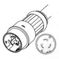 USA/Canada AC Plug, 50A 250V, 3 P/ 4 Wire Grounding