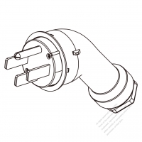 USA/Canada RV Plug (NEMA 14-50P)  4-Pin Straight, 3 P, 4 Wire Grounding 50A 125V/250V