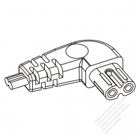 IEC 320 C7 Connectors 2-Pin Angle 2.5A 250V