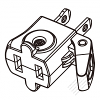 US Adapter Plug to NEMA 1-15R Connector 2 to 2-Pin