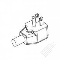 USA/Canada NEMA 5-15P Elbow AC Plug, 2 P/ 3 Wire Grounding 15A 125V