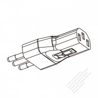 Adapter Plug, Italy Type to IEC 320 C13 Female Connector 3 to 3-Pin 10A 250V