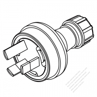 Australian Plug 3-Pin Straight,15A 250V