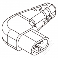 IEC 320 C7 Connectors 2-Pin Angle 2.5A 250V