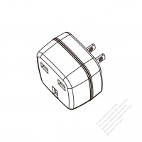 Adapter Plug, NEMA 1-15P Rotatable 2-Pin to UK, 2 to 3-Pin