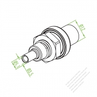 PV/ Solar Panel Input/ Output, Round Plug, Watertight IP 67, 250V 20A DC, Lock-in Power cord, Wire harness, Module assembly. Ø ID 3.5mm, OD Ø5.1mm