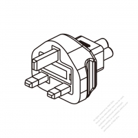 Adapter Plug, UK Plug to IEC 320 C5 Female Connector 3 to 3-Pin 2.5A 250V