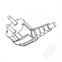 Korea 3-Pin Angle Type AC Plug, 16A 250V