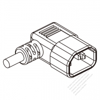 Brazil IEC 320 Sheet E (C14) Plug Connectors 3-Pin Angle 10A 250V