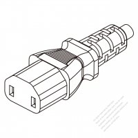 Europe IEC 320 C17 Connectors 3-Pin Straight 10A 250V