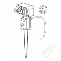 Garden Receptacle NEMA 5-15R outlet x 2 ( IP44) 3-Pin 15A 125V