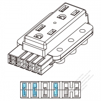 EM Series, Straight 6-Pin F Socket