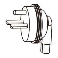 Adapter Plug, Denmark Angle Type to IEC 320 C1 Female Connector 3 to 2-Pin 0.2A