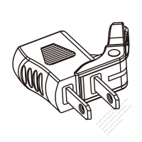 Adapter Plug, US NEMA 1-15P plug to 1-15R Connector, 2 to 2-Pin