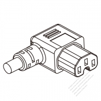 China IEC 320 C15 Connectors 3-Pin Angle (Right) 10A 250V