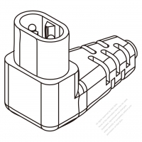 IEC 320 C7 Connectors 2-Pin Angle 2.5A 250V