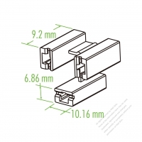 Plastic Housing 9.2mm x 10.16mm x 6.86mm 3-Pin