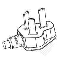 China 3-Pin Angle Type AC Plug, 6A, 10A, 250V