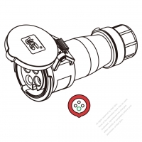 IEC 309 Connector 4-Pin 3P 4W, IP 67 Watertight Connector 16A 380V/415V