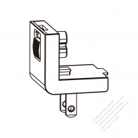 Adapter Plug, US Angle Type to IEC 320 C7 Female Connector 2 to 2-Pin 2.5A 125V