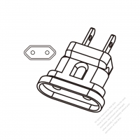 Adapter Plug, USA (NEMA 1-15P) plug to Europe connector 2 to 2-Pin 15A 125V