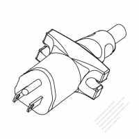 USA/Canada NEMA 5-15P Straight AC Plug, 2 P/ 3 Wire Grounding 15A 125V