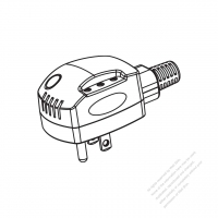 USA/Canada NEMA 5-15P Elbow AC Plug, 2 P/ 3 Wire Grounding 15A 125V (Temperature control delay)