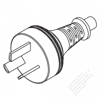 Argentina 3-Pin AC Plug, 10A 250V