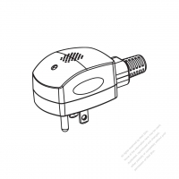 USA/Canada NEMA 5-15P Elbow AC Plug, 2 P/ 3 Wire Grounding 15A 125V (Sound control delay)