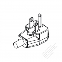 USA/Canada NEMA 5-15P Elbow AC Plug "U" grounding, 2 P/ 3 Wire Grounding 15A 125V