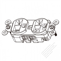 USA/Canada NEMA 6-15R/20R Hospital Receptacle(yoke), 2 P 3 Wire Grounding 20A 250V