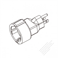 Adapter Plug, NEMA 5-15P to German, 3 to 3-Pin