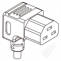 IEC 320 C21 Connectors 3-Pin Angle 16A 250V