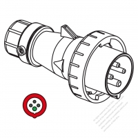 IEC 309 Plug 4-Pin 3P 4W, IP 67 Watertight plug 16A 380V/415V