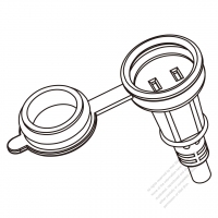 Japan AC Connector W/Cap 2-Pin 10A-15A 125V