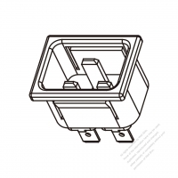 IEC 60320-1 (C20) Appliance Inlet (rivet) 16A 250V