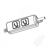 Japanese Type Twist Locking 3-Pin outlet x 2, Horizontal