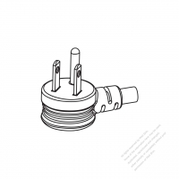 USA/Canada NEMA 5-15P Elbow AC Plug, 2 P/ 3 Wire Grounding 15A 125V