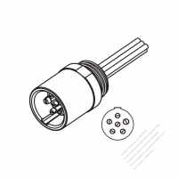 RV, Truck, Trailer Heavy Duty Vehicle, 6-Blade +1-Round-Pin to 6-Round-Pin Plug