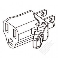 Adapter Plug, US NEMA 5-15P plug to 5-15R Connector, 3 to 3-Pin