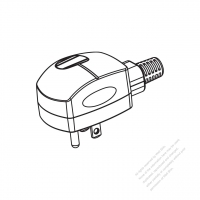 USA/Canada NEMA 5-15P Elbow AC Plug, 2 P/ 3 Wire Grounding 15A 125V (Touch control delay)