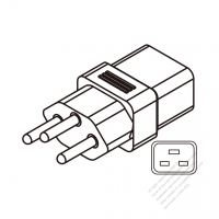 Adapter Plug, Switzerland to IEC 320 C19 Female Connector 3 to 3-Pin 16A 250V