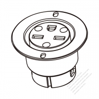 USA/Canada NEMA 6-15R Outlet, 2 P 3 Wire Grounding 15A 250V