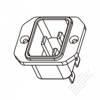 IEC 60320-1 (C20) Appliance Inlet (rivet), Screw Type, 16A 250V