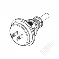 USA/Canada NEMA 1-15P Straight AC Plug, 2 P/ 2 Wire Non-Grounding, 15A 125V