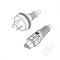 Australia 3-Pin Plug to IEC 320 C5 Power Cord Set (PVC) 1.8M (1800mm) Black  (H03VV-F 3G 0.75MM2 )