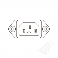 AC Socket IEC 60320-1 (C16) Appliance Inlet, Screw Type, 10A/ 15A