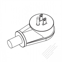 USA/Canada NEMA 5-15P Elbow AC Plug, 2 P/ 3 Wire Grounding 15A 125V